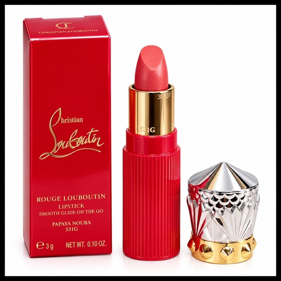 Christian Louboutin Other - Christian Louboutin Rouge Lipstick Sooo Glow On The Go Papaya Nouba NEW Travel